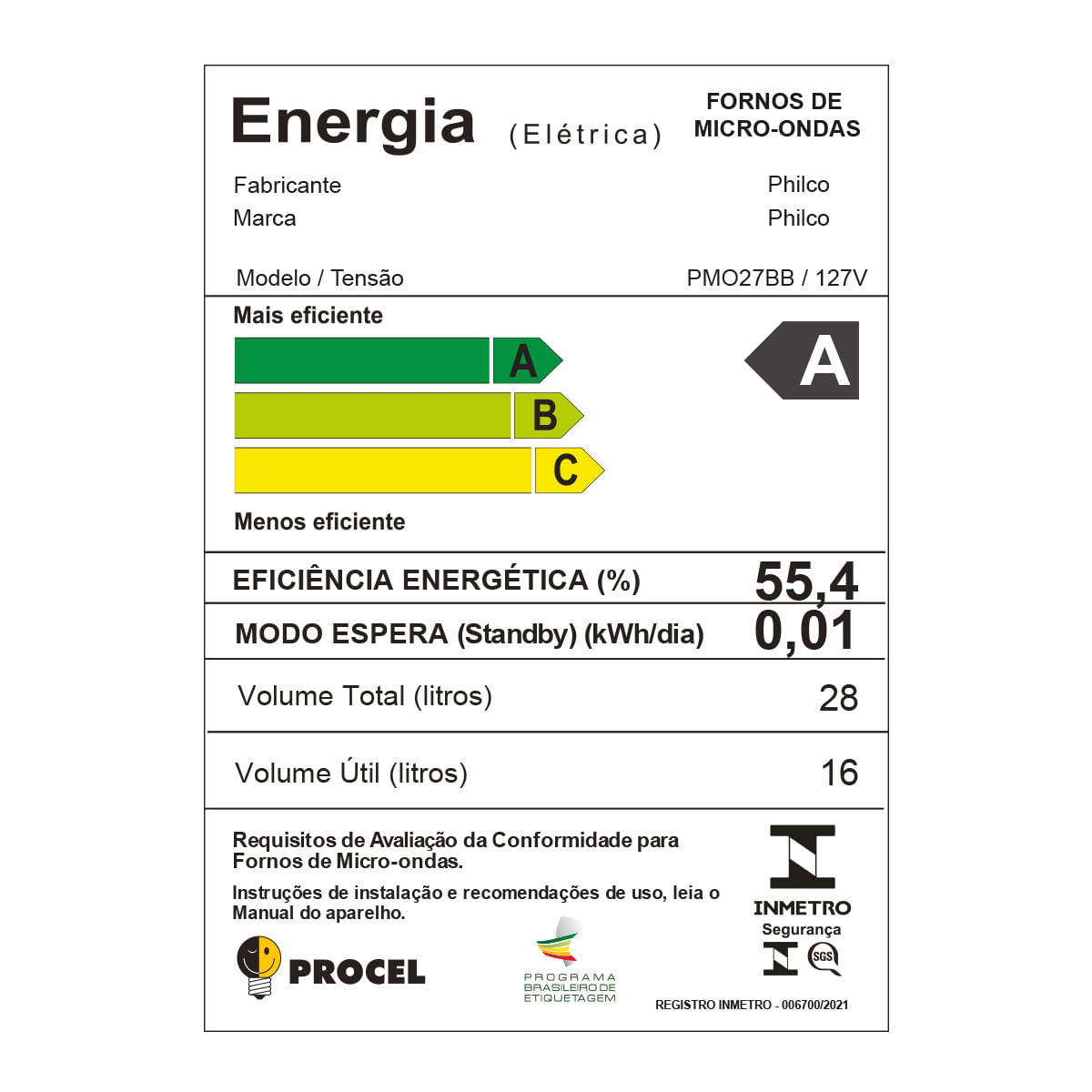 Micro-ondas 28L Philco Multifunções Branco 1400W PMO27BB