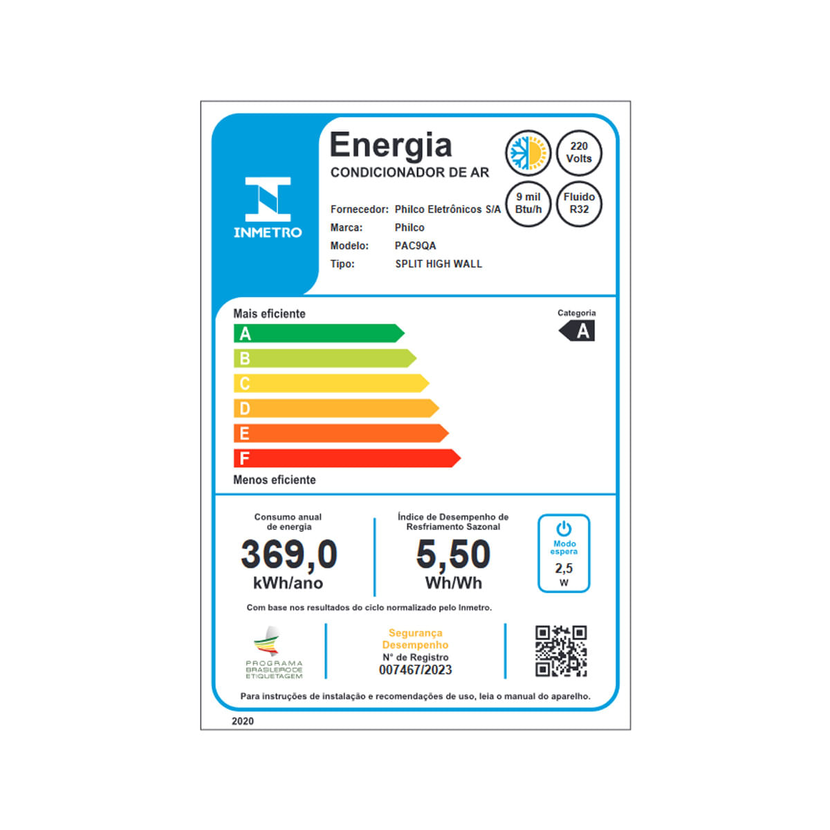 Ar-Condicionado Split 9000 BTU/h Philco Quente/frio Titanium